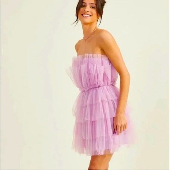 Altar’d State Giselle Tulle Tiered Dress – Soft Lilac – Size Small – NWT - Picture 1 of 11